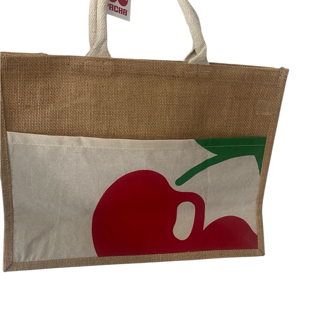 PACHA (IBIZA) Cherry Print Jute Tote Bag-NEW w/tags